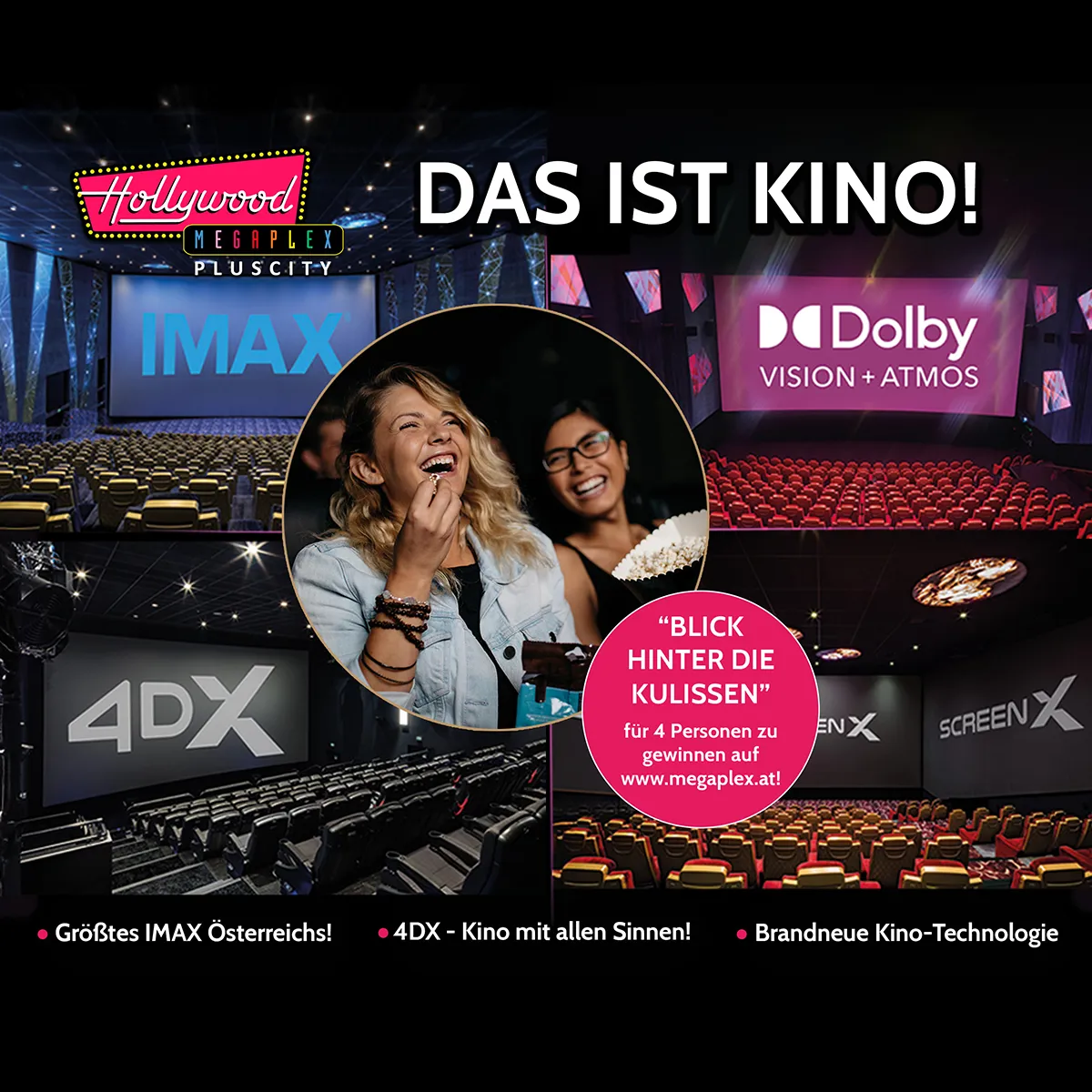 Gewinne einen BLICK HINTER DIE KULISSEN im Hollywood Megaplex PlusCity 