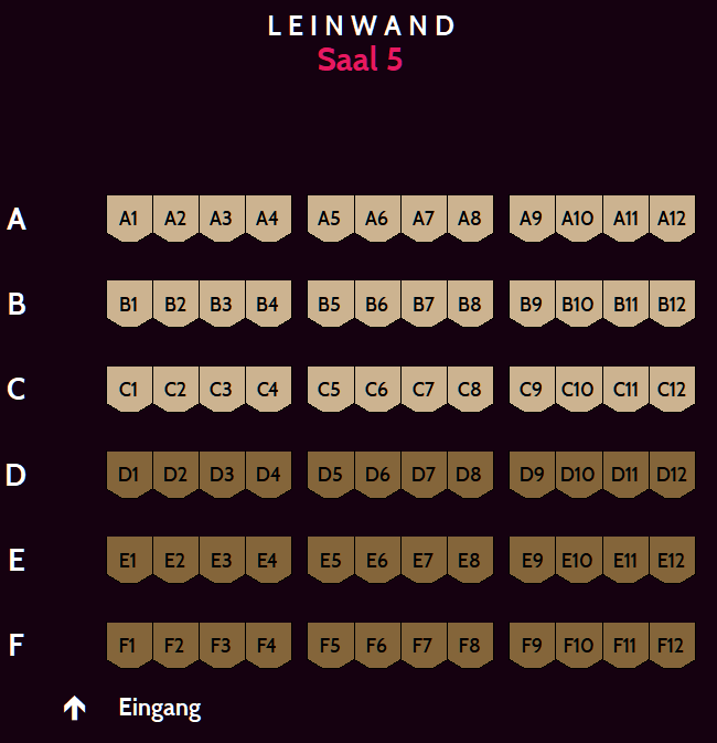 Saalplan für Saal 5 - 4DX
