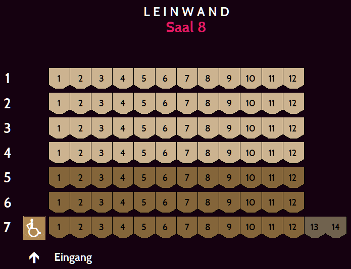Saalplan für Saal 8