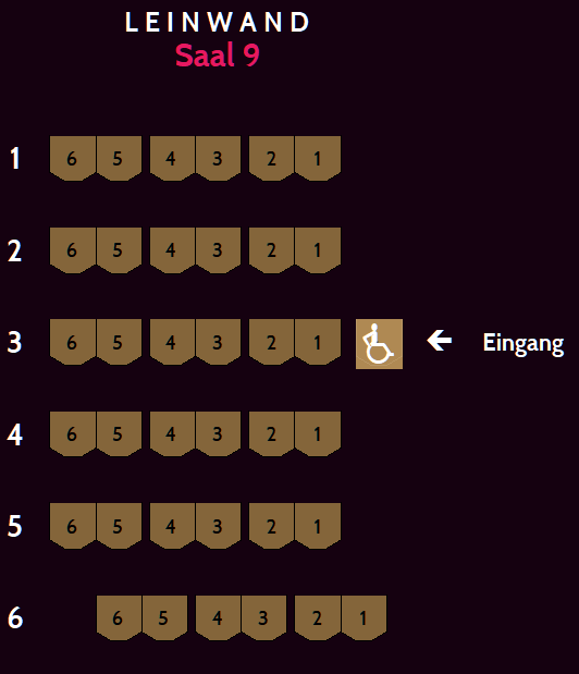 Saalplan für Saal 9 - Couchsaal