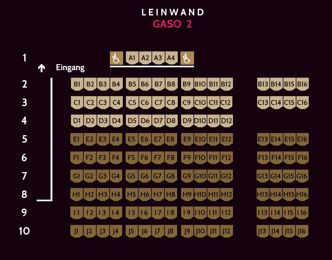 Saalplan für Saal 2 – 4DX