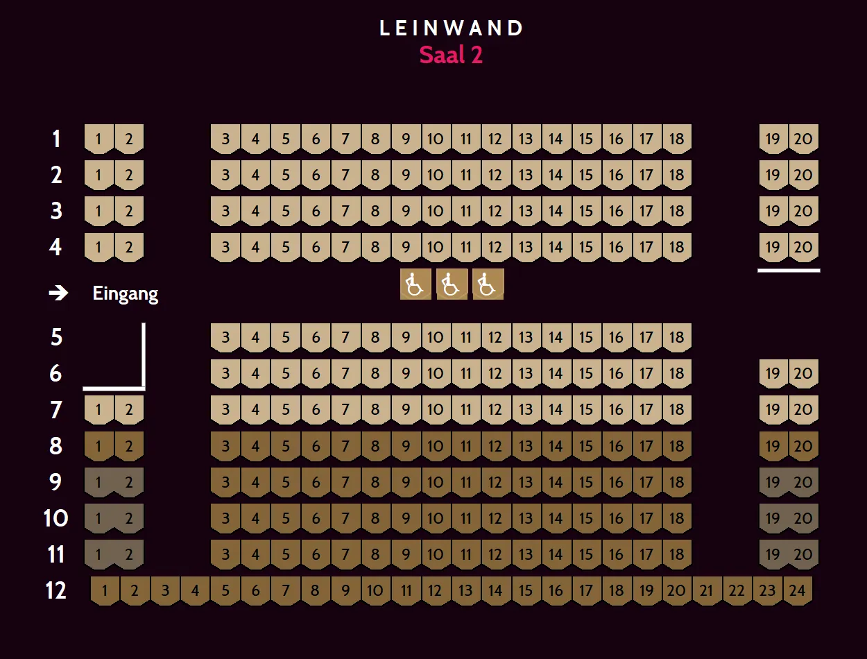Saalplan für Saal 2
