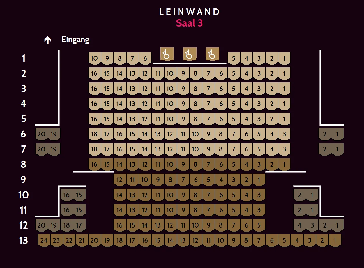 Saalplan für Saal 3 – Dolby Atmos