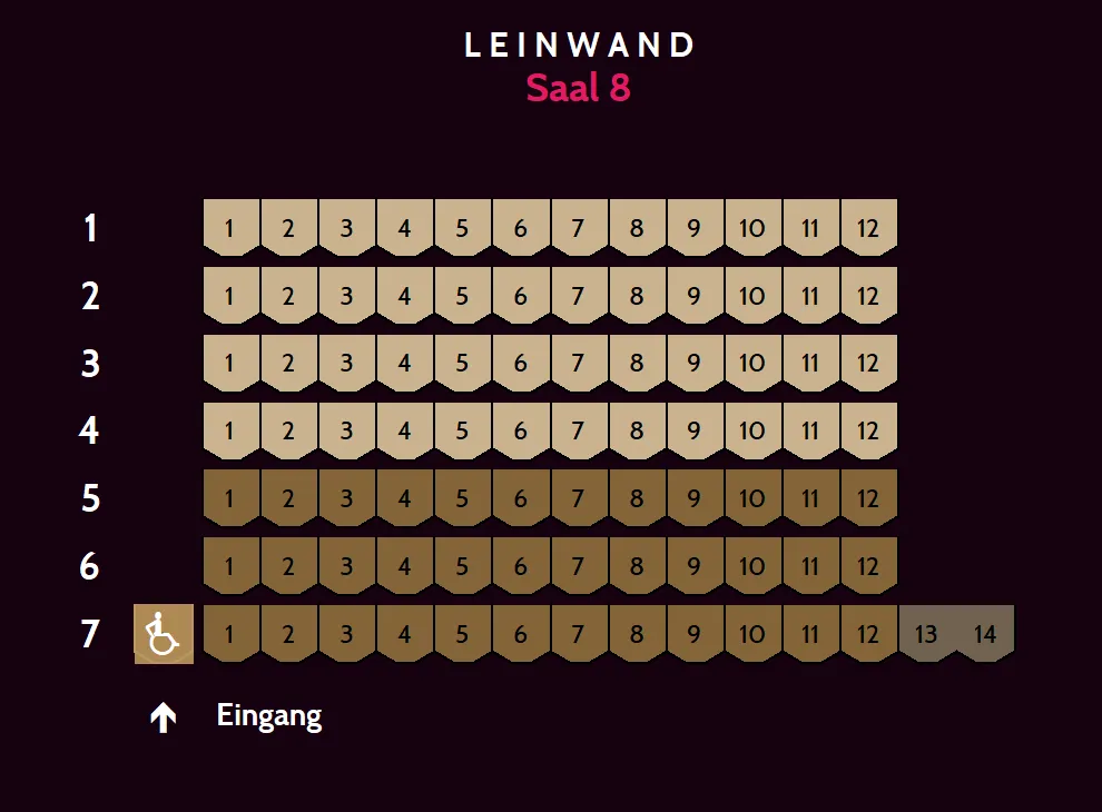 Saalplan für Saal 8