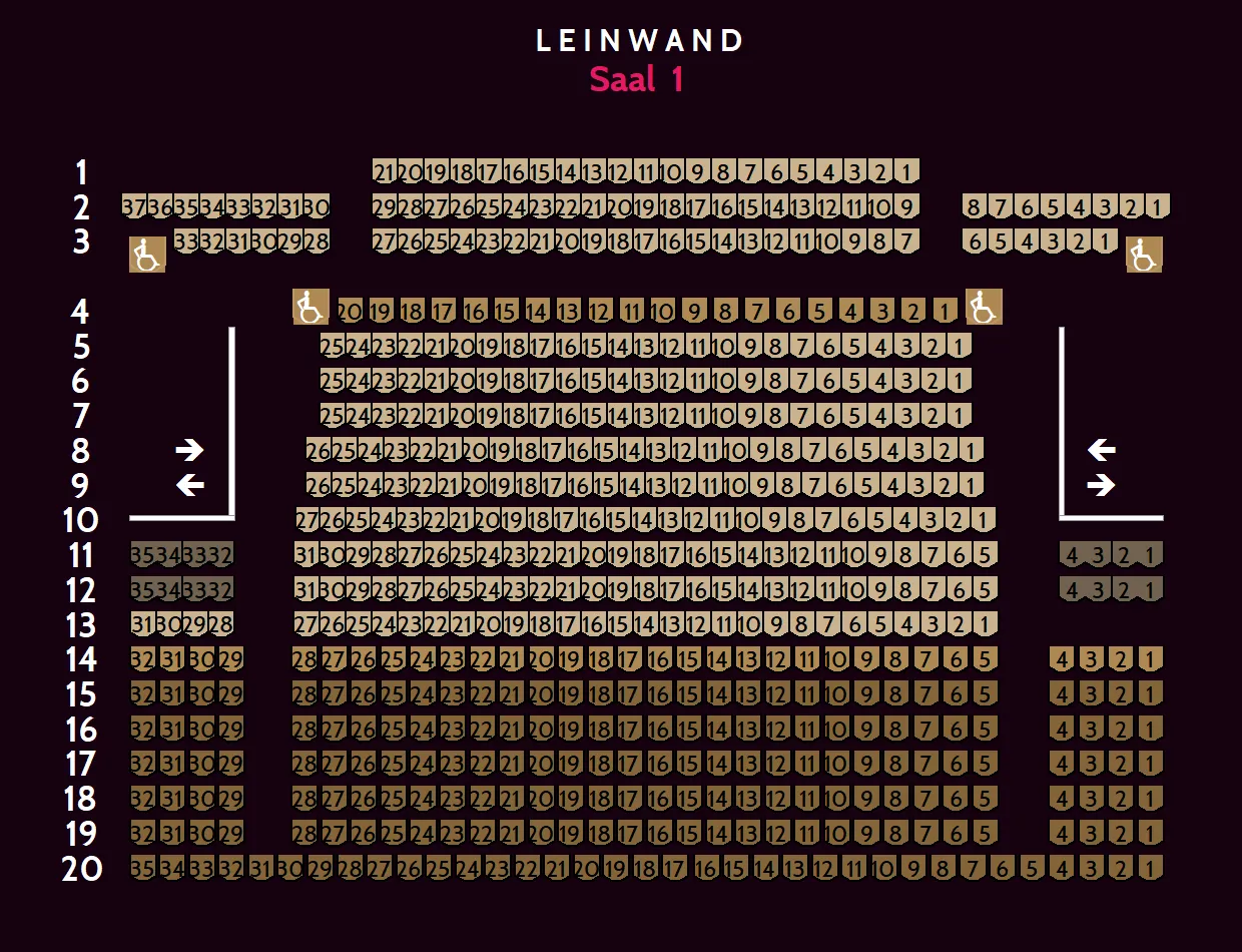 Saalplan für Saal 1 – IMAX