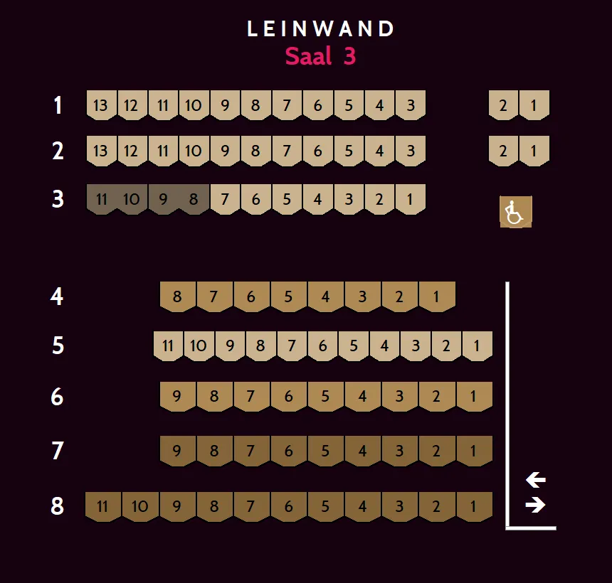 Saalplan für Saal 3