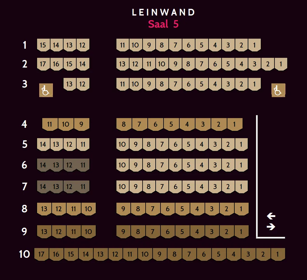 Saalplan für Saal 5