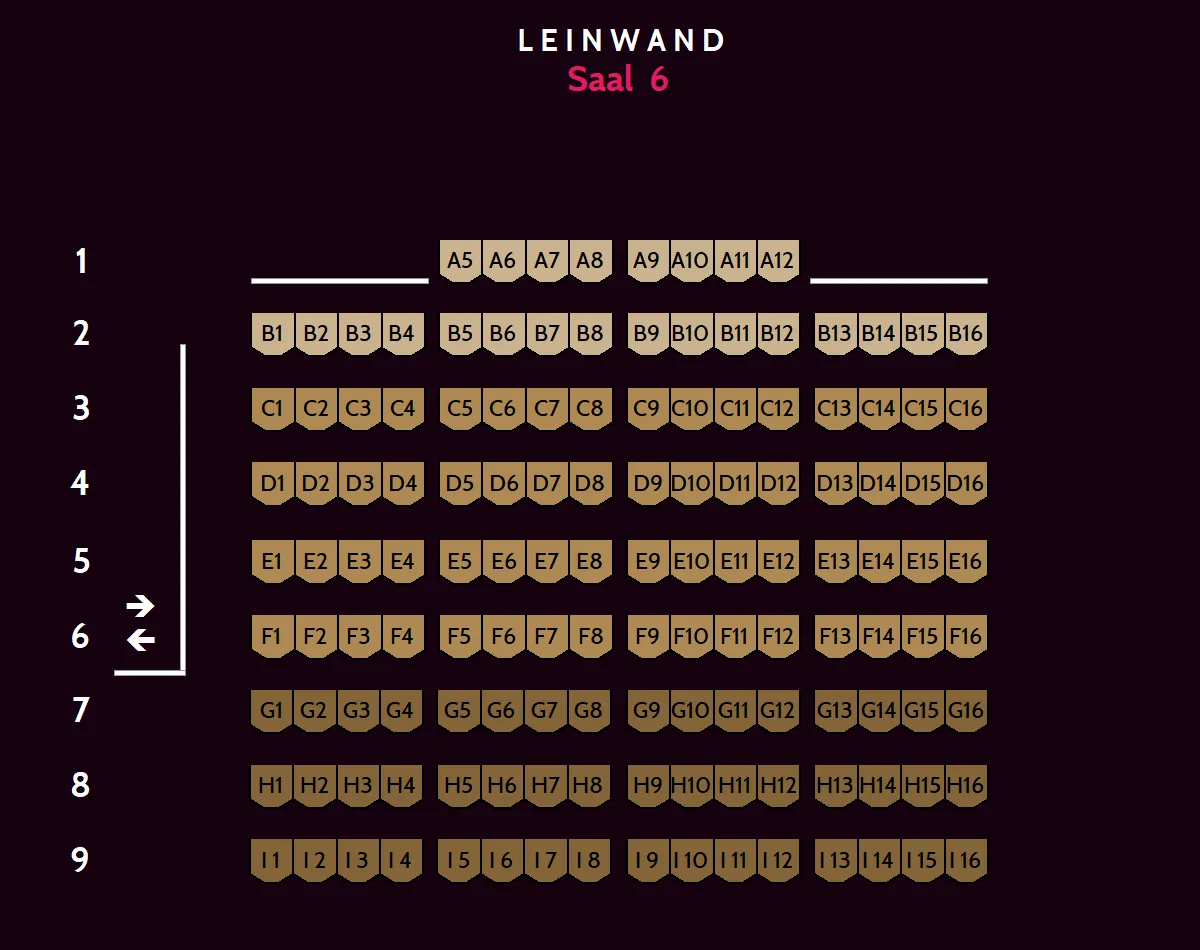 Saalplan für Saal 6 – 4DX