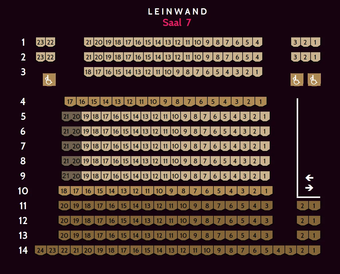 Saalplan für Saal 7 – Dolby Vision