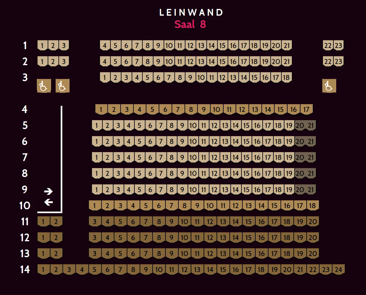 Saalplan für Saal 8