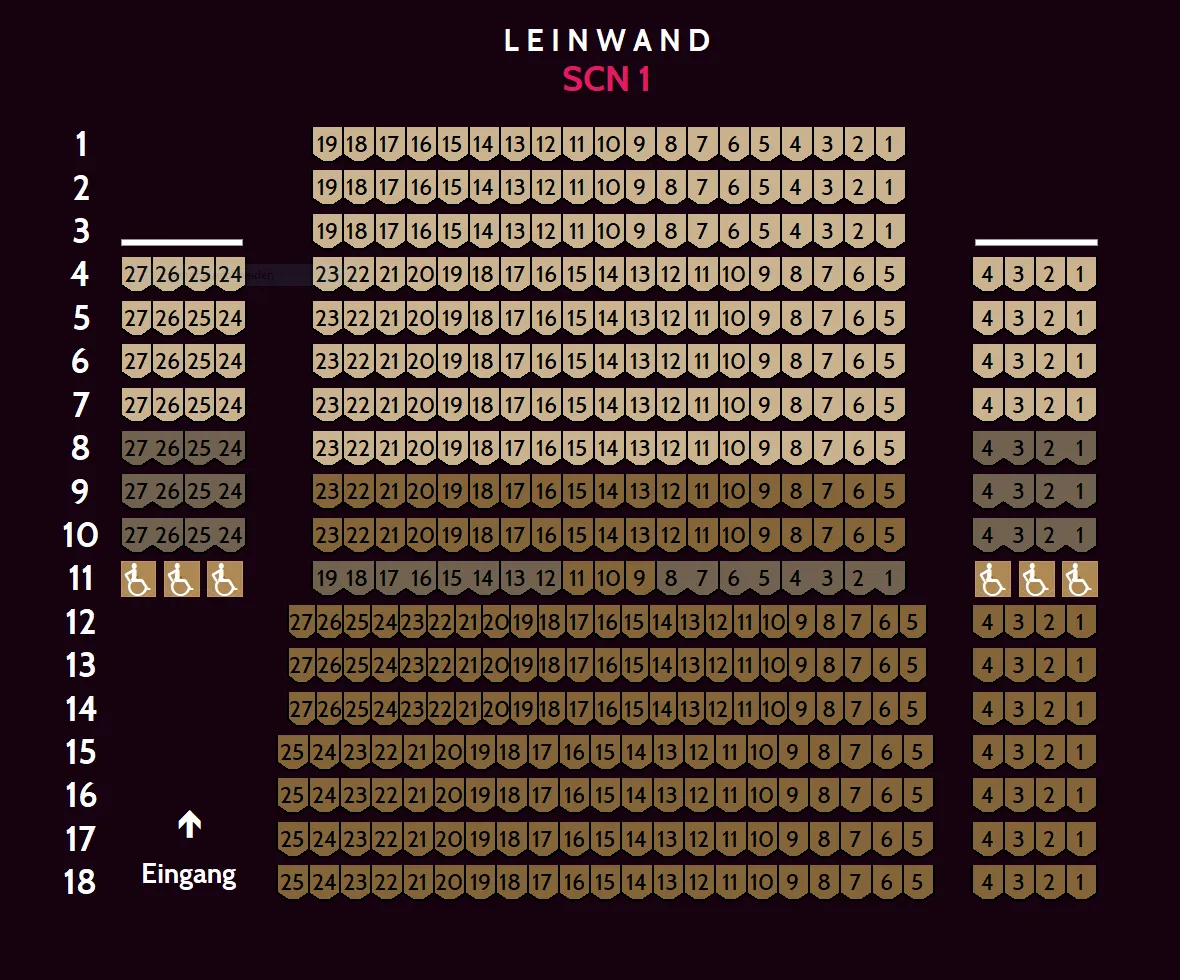 Saalplan für Saal 1