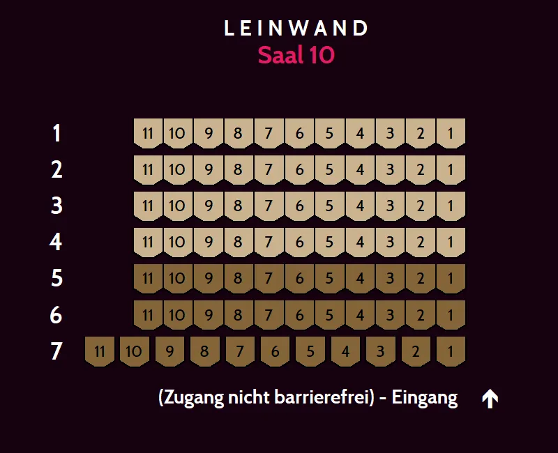 Saalplan für Saal 10