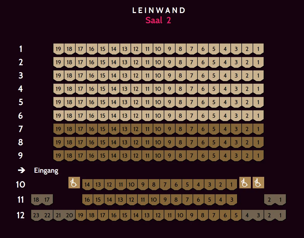 Saalplan für Saal 2