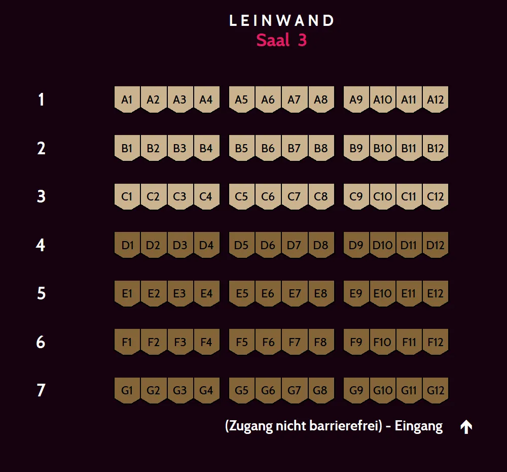 Saalplan für Saal 3 – 4DX