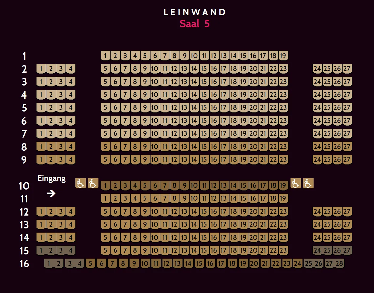 Saalplan für Saal 5 – IMAX