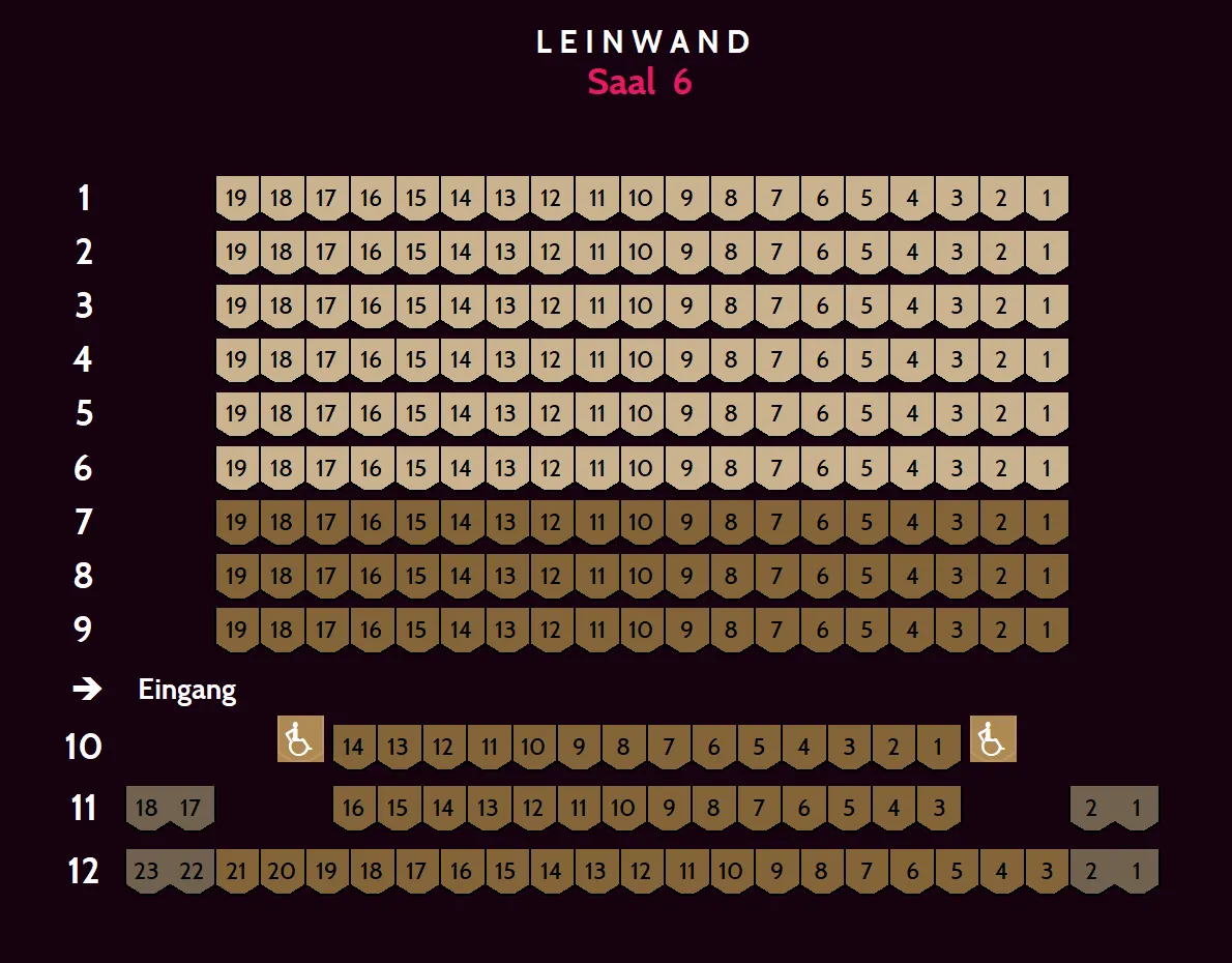 Saalplan für Saal 6